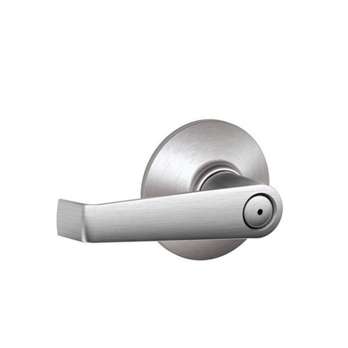 Schlage F40 ELA 626 Grade 2 Elan Privacy Lever Lockset, Dual Option Springlatch, KA2, Adjustable Backset, Satin Chrome