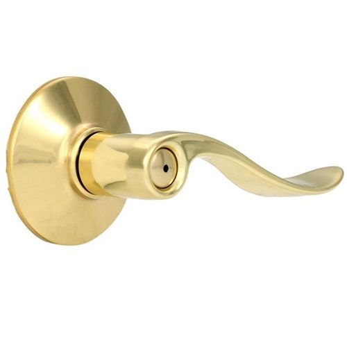 Schlage F40 ACC 605 Grade 2 Accent Privacy Reversible Lever Lockset, Dual Option Springlatch, Adjustable Backset, Bright Brass