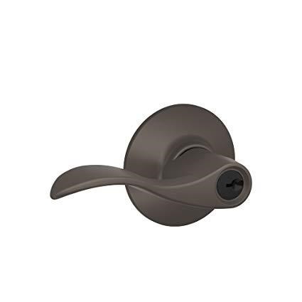 Schlage F51A ACC 613 Grade 2 Accent Entry Reversible Lever Lockset, Dual Option Springlatch, Adjustable Backset, Oil Rubbed Bronze