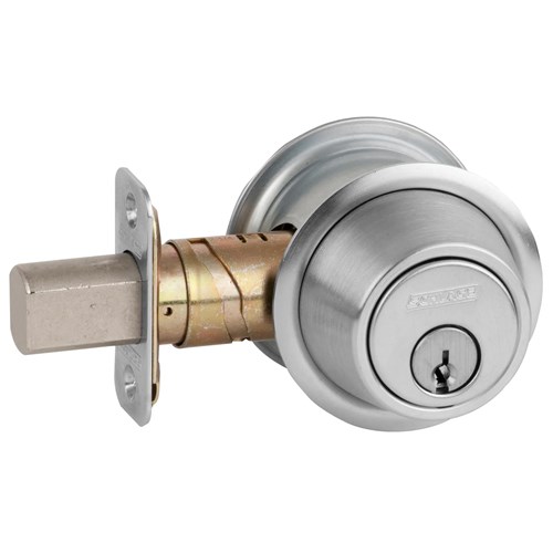 Schlage B562PE 626 Grade 2 Double Cylinder Deadbolt, E Keyway, Satin Chrome