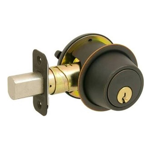 Schlage B560P 643e Grade 2 Single Cylinder Deadbolt, C Keyway, Aged Bronze