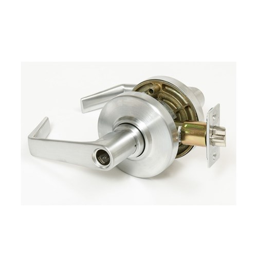 Schlage AL50LD SAT 626 Grade 2 Saturn Entry/Office Lever, 2-3/8" Backset, Less Cylinder, Satin Chrome