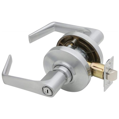 Schlage AL40S SAT 626 Grade 2 Saturn Passage Lever, 2-3/8" Backset, Satin Chrome