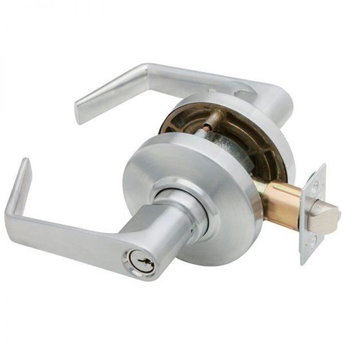 Schlage AL53PD SAT 626 Grade 2 Saturn Entry Lever, C Kwy, 2-3/8" Backset, Satin Chrome