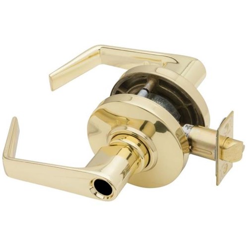 Schlage AL80LD 605 Grade 2 Saturn Storeroom Lever, Less Core, Bright Brass