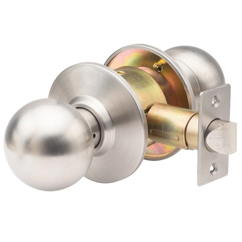 Trans-Atlantic DL-SVB10 US32D Grade 2 Cylindrical Passage Knob Lock, 2-3/8" Backset, Satin Stainless Steel