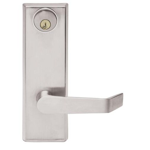 NSP ESC886C Escutcheon 26D Storeroom Lever Trim for Panic Bar, Satin Chrome