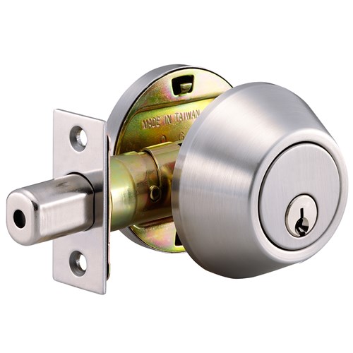 NSP DB3041 US32D KW1 Grade 3 Residential Double Cylinder Tubular Deadbolt, Adjustable Backset, KW1 Keyway, Satin Stainless Steel