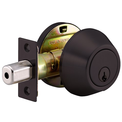 NSP DB3041 US10B SC1 Grade 3 Residential Double Cylinder Tubular Deadbolt, Adjustable Backset, SC1 Keyway, Oil Rubbed Bronze