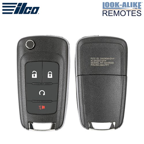 ILCO CHEVROLET 4-BTN L,U,P,RS FLIP KEY - FCC: AVL-BOT1T1AC - 315 MHZ