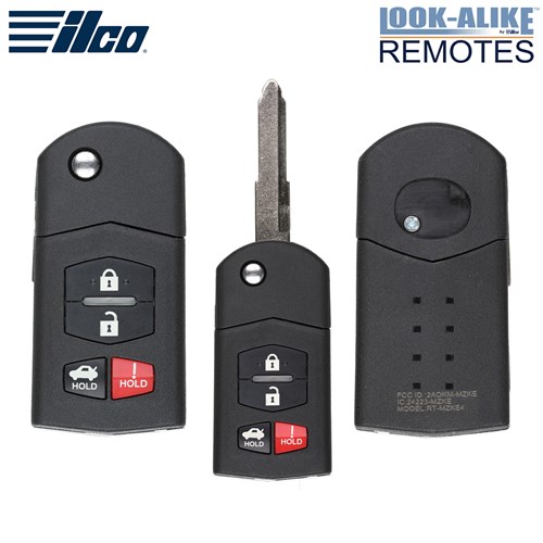 ILCO MAZDA 4-BTN L,U,P,T FLIP KEY - FCC: BGBX1T478SKE125-01