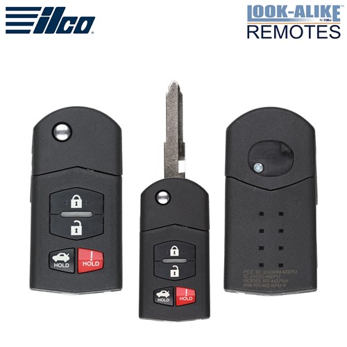 ILCO MAZDA 4-BTN L,U,P,T FLIP KEY - FCC: KPU41788