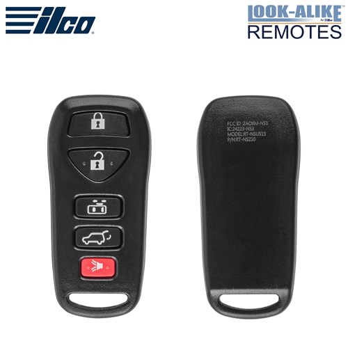 ILCO NISSAN 5-BTN L,U,SD,H,P REMOTE - FCC: KBRASTU51 - OE: 28268-5Z210 - 315 MHZ