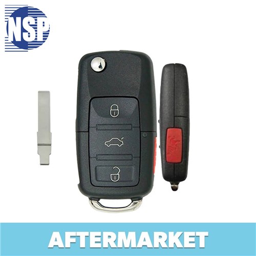 VOLKSWAGEN 4-BTN L,U,P,T FLIP KEY - FCC: 1J0-959-756-DC/AM