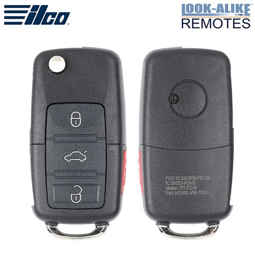 VOLKSWAGEN 4-BTN L,U,P,T FLIP KEY - FCC: NBG735868T