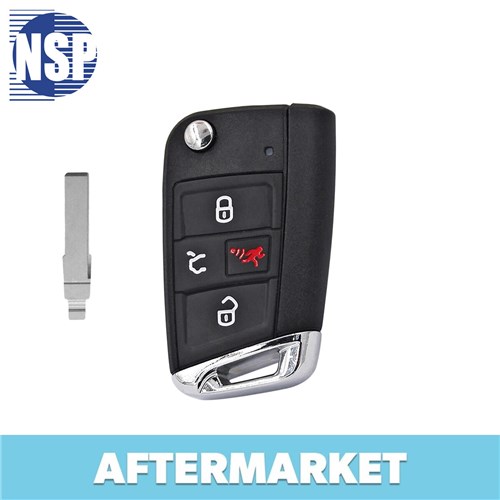 VOLKSWAGEN 4-BTN L,U,P,T FLIP KEY - FCC: NBGFS12P01