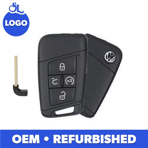 VOLKSWAGEN 5-BTN L,U,P,T,RS FLIP KEY - FCC: KR5FS14-US