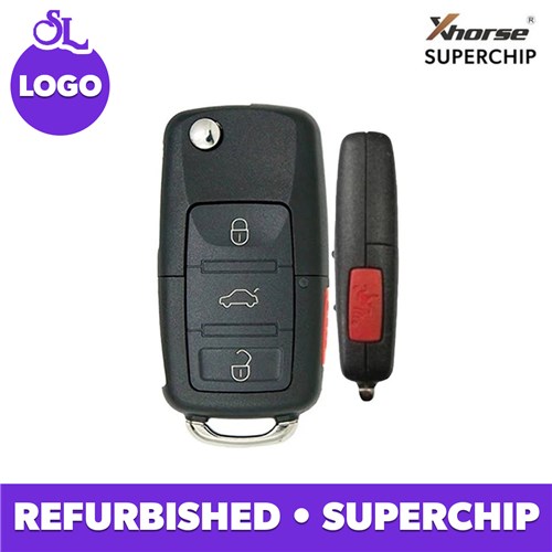 VOLKSWAGEN 4-BTN L,U,P,T FLIP KEY - FCC: NBG010180T - WITH SUPERCHIP